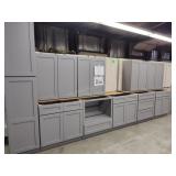 12pc Pacific Grey galley kitchen cabinet set