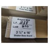 Arauco MDF 16ft shaker base board 288 LF