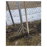 Blacktop rakes and hoe