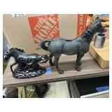 Cast Horse bank and ceramic horse