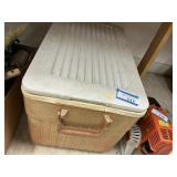 Cooler with cleaning supplies