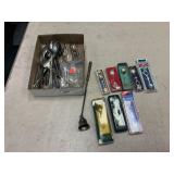 Assorted spoons and other items