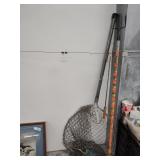Fishing net, basket, hook and spear