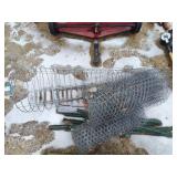 Tomato cages, chicken wire and posts