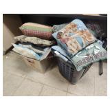 Throw pillows and weighted blanket