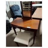 Mirror desk with stool