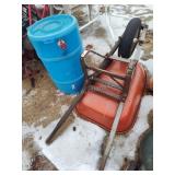 Wheelbarrow and barrel
