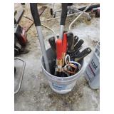 Pail of outdoor tools