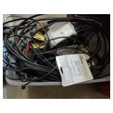 Tote of misc AV cords