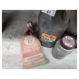 3 containers lead shot