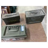 2 Metal and 1 plastic ammo cans