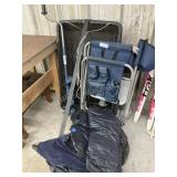 Fishing items, chair, air mattresses