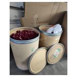 12ga hulls 2 drums and bag of 16ga hulls