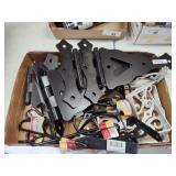 Hinges, brackets and hooks