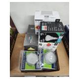 Light bulbs and 2 utility lights