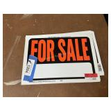 For Sale signs, plastic