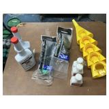 Funnels, gas can spouts, tool oil, diesel