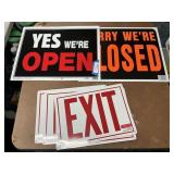 Open/closed and exit signs