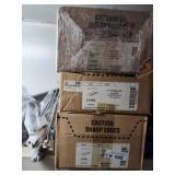 3 boxes gutter ferrules and 4 downspout anchors