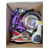 Dog bowls, brushes, collars and other
