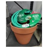 Garden hose and pot