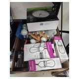 String lights, ceiling light and bulbs