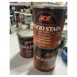 3 cans of assorted stain