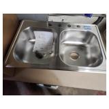 Stainless steel sink 33x22in