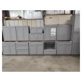 Pacific Grey 12 pc kitchen cabinet set