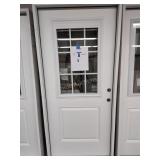 9 lite mini blind 36x80 4-9/16 jamb LH swing door