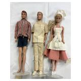 3 Vintage Dolls - Ken, Allan & Barbie