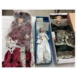 3 Assorted Porcelain Dolls