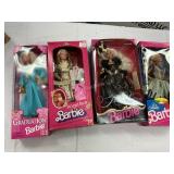 4 Assorted Barbie Dolls