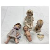 4 Bisque Dolls - includes Kewpie