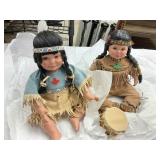 2 Native American Child Dolls