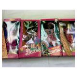 4 International Barbie Dolls