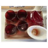 Red Glass Drink Ware and Decor