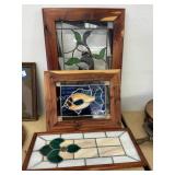 3 Stained Glass Panels