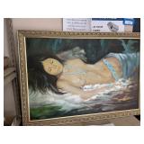 Oil Painting of Native Girl - signed L. Minas