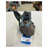 Patinated Metal Frog Sculpture