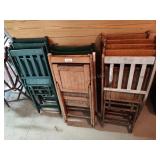 13 wood folding chairs