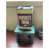 Hersheys and Fine Crackers metal tins