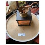 Tray and coffee grinder