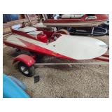 Wood boat with trailer