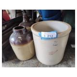 2 gal red wing crock and 2 other