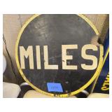 Miles sign, 19 inches