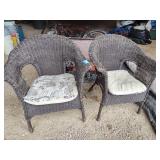 2 wicker chairs