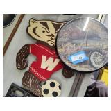 Thermometer and wood Bucky badger