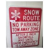 Snow route sign