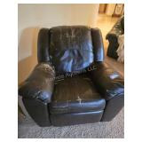Leather rocking recliner